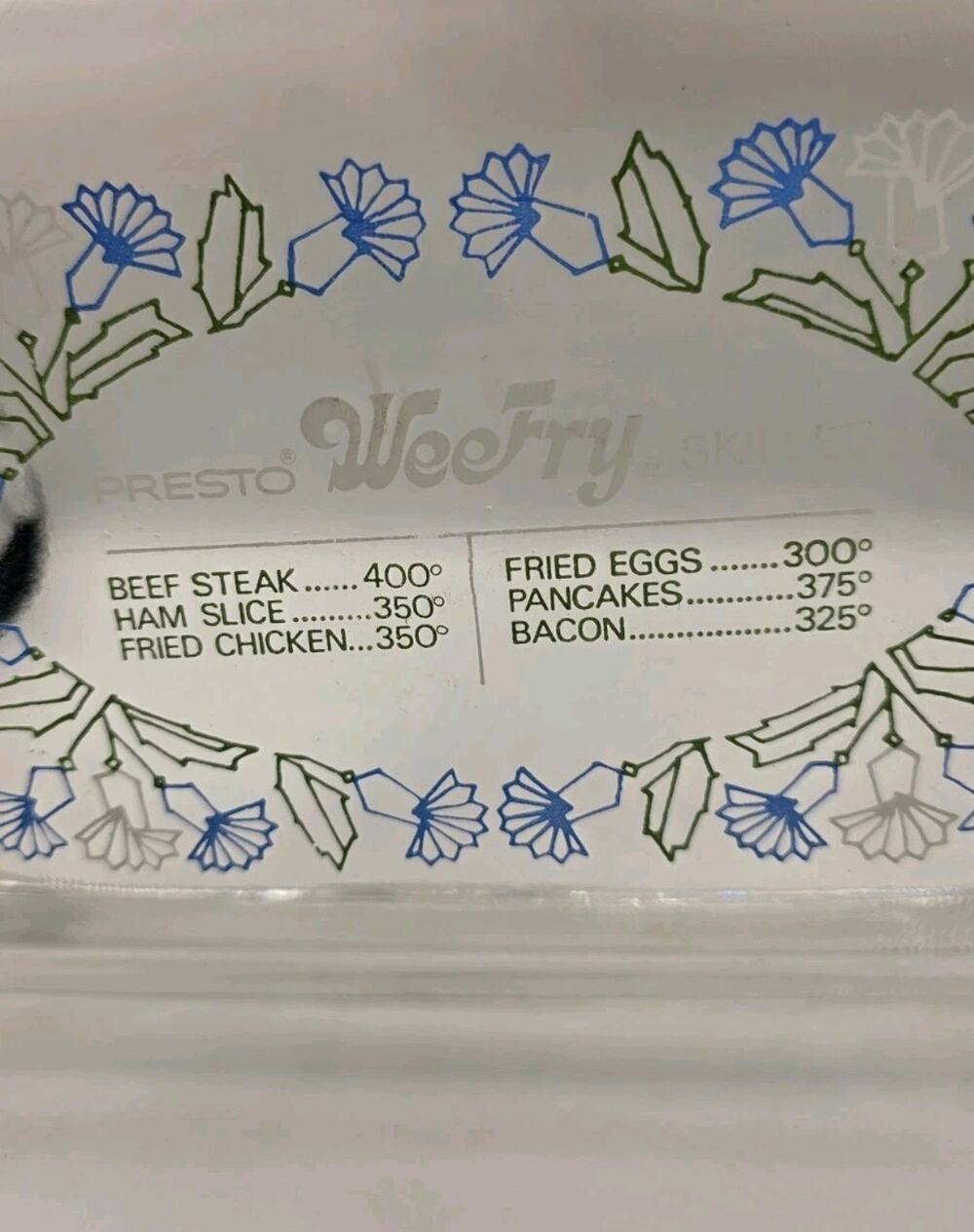 Vintage Presto Wee Fry Skillet Electric Glass Lid Replacement Part VTG Floral A
